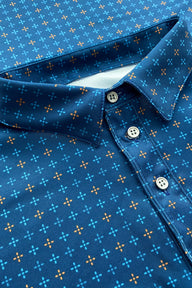 Polo Deportiva Estampada Azul Acero para Niño