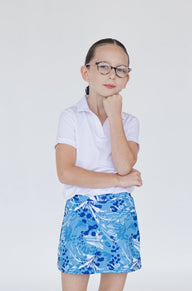 Falda de golf estampada para niña con lycra dryfit incluida – Zendra, moda deportiva infantil en México