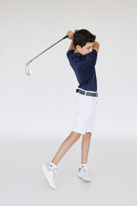 Bermuda golf infantil blanca para niño - Diseño cómodo con tecnología antifluido y protección UV