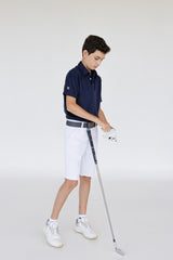 Bermuda golf niño blanca con protección UV - Corte cómodo para jóvenes golfistas Zendra Sports