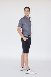 Bermuda negra golf antifluido para hombre - Tecnología repelente al agua y resistente al rasgado 