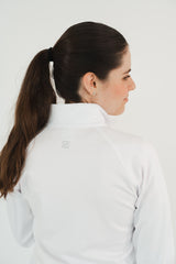 Chamarra blanca golf mujer cierre completo - Felpa ligera interior deportiva elegante Zendra