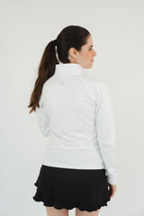 Chamarra blanca golf profesional mujer - Felpa ligera elegante ideal capas clima fresco Zendra