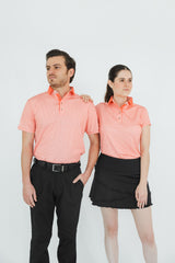 Conjunto de golf para hombre y mujer color coral dry y proteccion UV