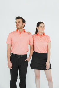 Conjunto de golf para hombre y mujer color coral dry y proteccion UV