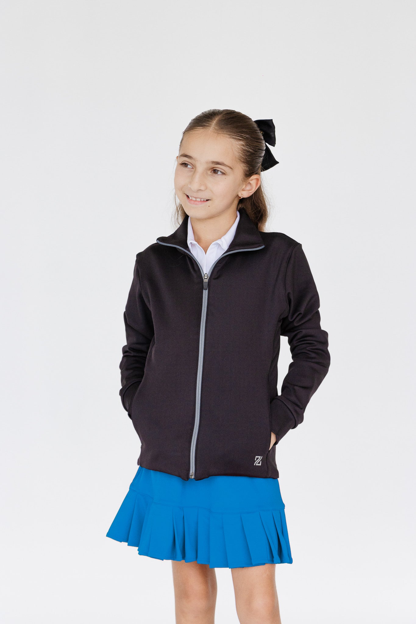 chamarra deportiva y falda azul para niña conjunto para golf 