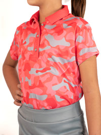 Coral Camouflage Sports Polo