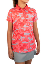 Coral Camouflage Sports Polo