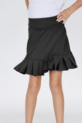 Falda de Golf Negra para Niña con Tablas y Lycra Dryfit