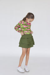 Falda deportiva golf verde profesional - Tela alto rendimiento colección Gaby López