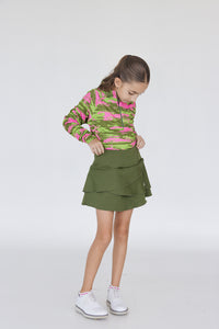 Falda deportiva golf verde profesional - Tela alto rendimiento colección Gaby López