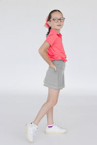 Falda para niña Zendra color gris ideal para golf, tenis o pádel