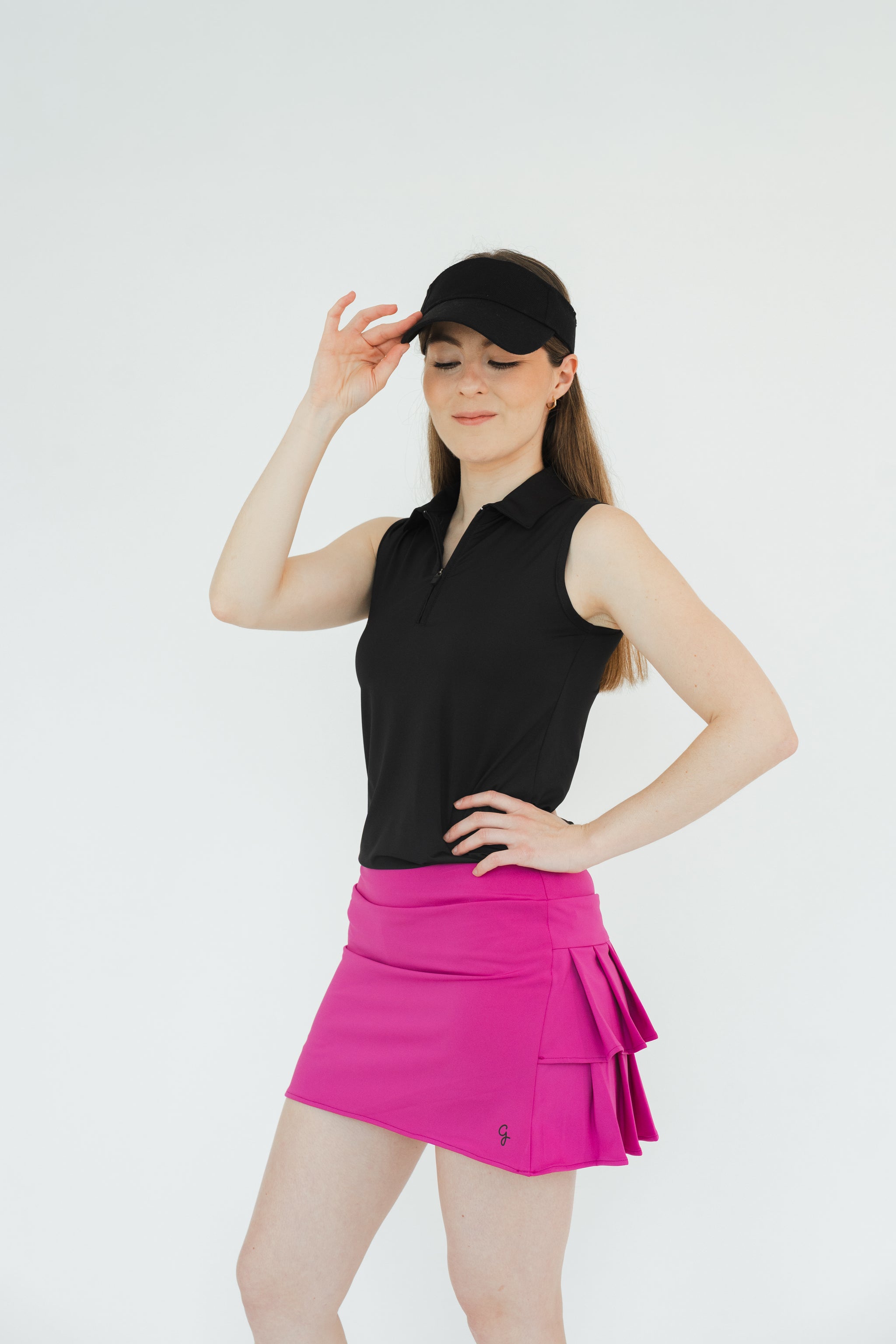 Falda rosa fucsia golf mujer tablones - Edición exclusiva Gaby López Open 2025