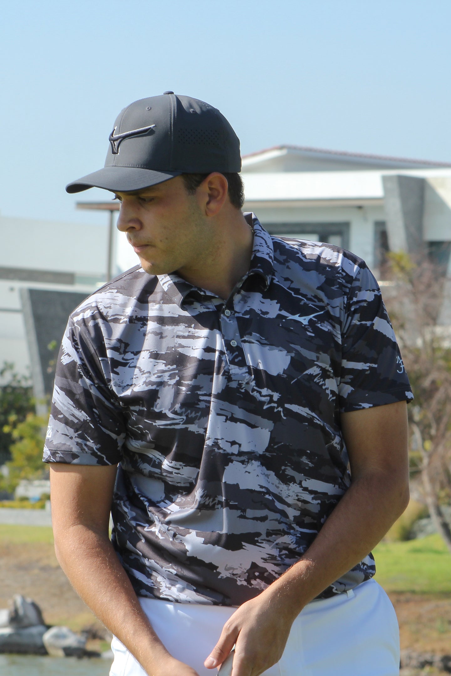 Grey Camouflage Sports Polo