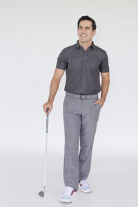 Pantalón golf hombre gris con protección UV - Corte recto versátil profesional Zendra Sports