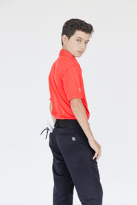 Pantalón golf negro con 4 bolsas funcionales para niño - 2 traseras tipo ojal y 2 delanteras para hombre