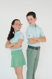 Polo estampada de golf para niño y niña con tela DryFit