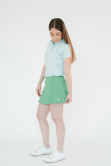 Polo golf DryFit azul mujer - Estampado elegante protección solar alto rendimiento Zendra