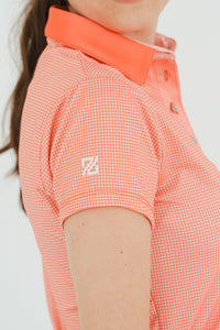 Polo golf coral mujer dry UV - Tecnología secado rápido transpirable elegante Zendra Sports