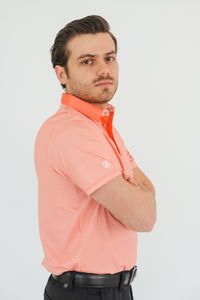 Polo golf hombre coral estampada DryFit protección UV - Diseño moderno secado rápido Zendra