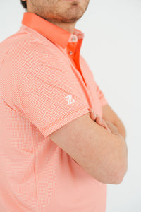 Polo hombre golf estampada coral - DryFit secado rápido protección UV Zendra Sports