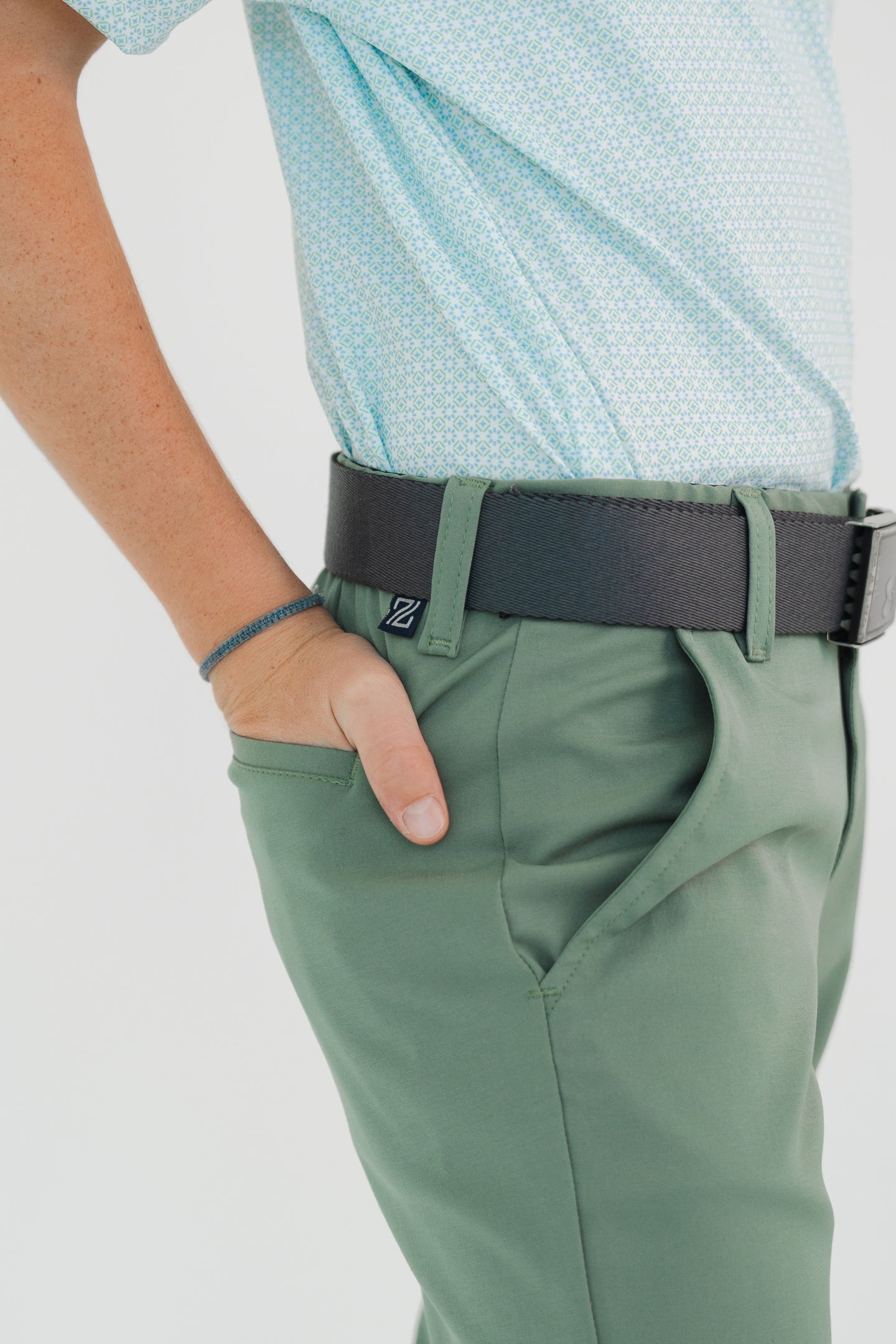 Pantalón de Golf Stretch Verde Olivo para Niño - Antifluido