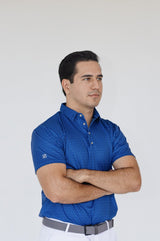 Polo Deportiva Estampada Azul