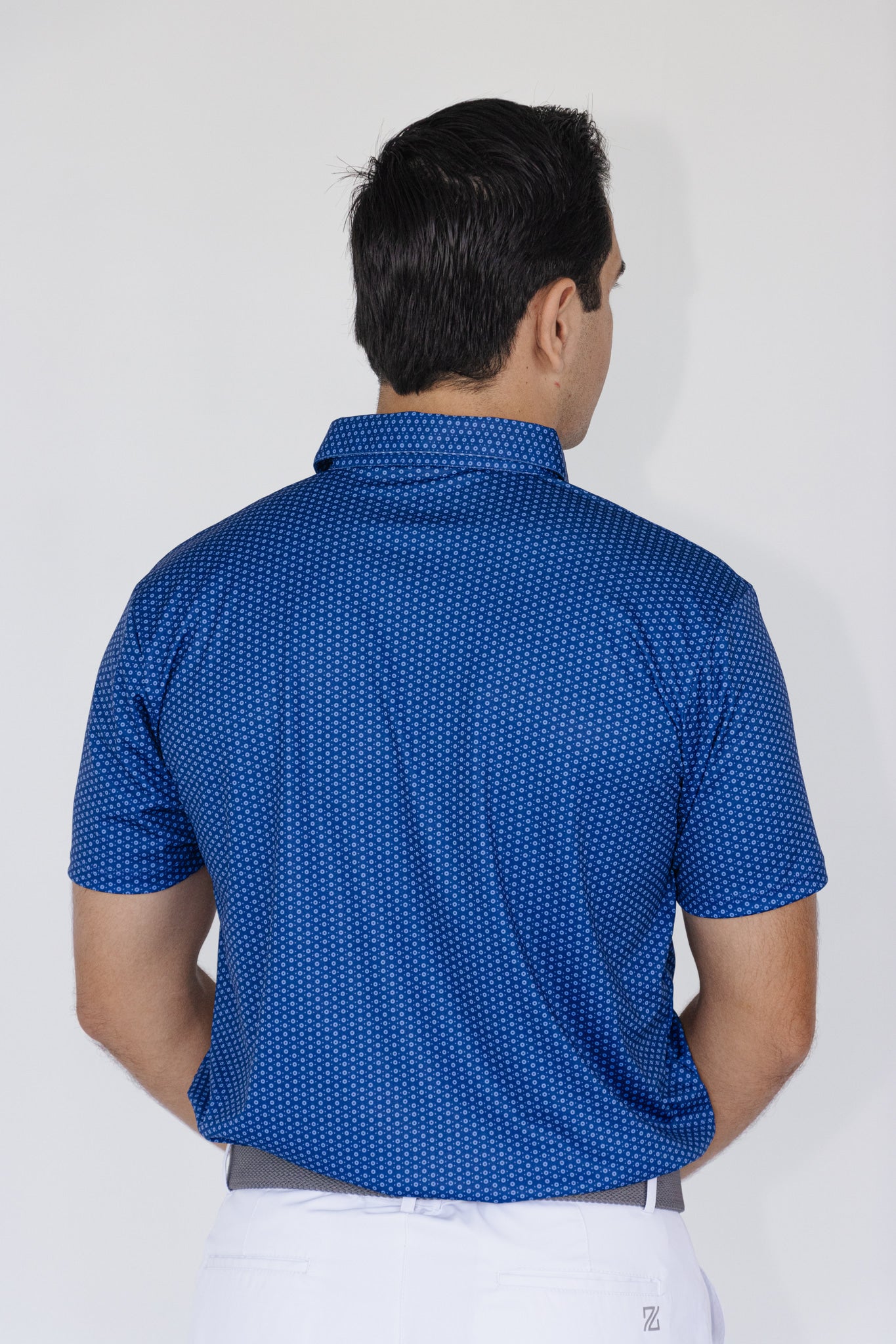 Blue Printed Sports Polo