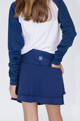 Sports Skirt in Tulip, Navy Blue x Gaby López, for Girls