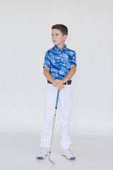 Sports Polo with Blue Camouflage