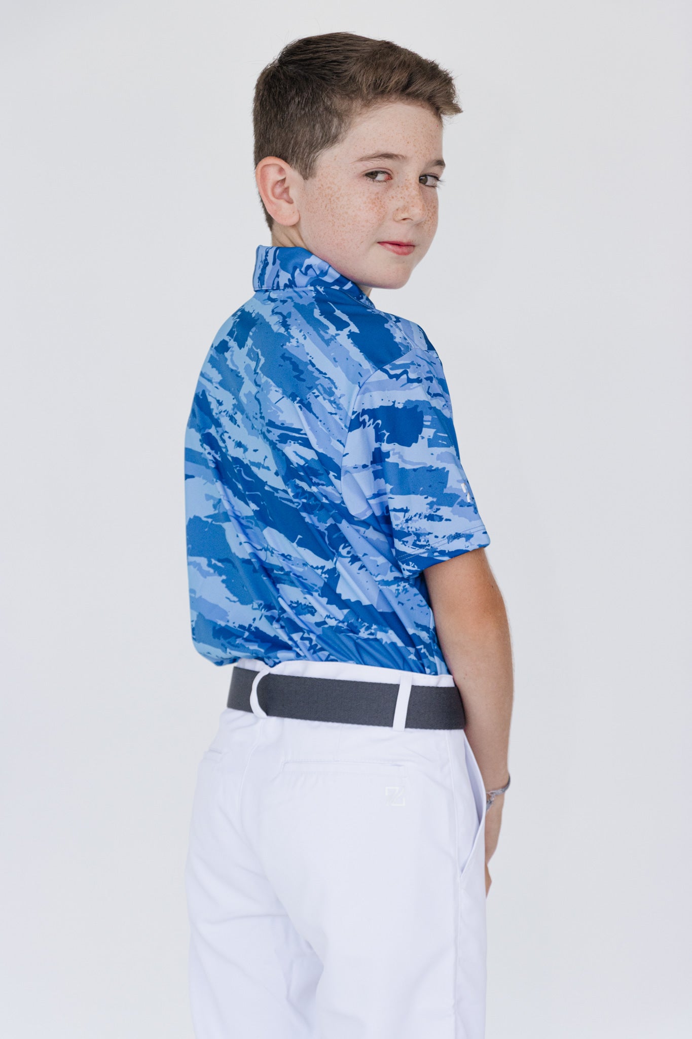 Sports Polo with Blue Camouflage