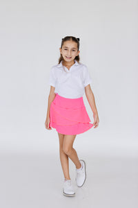 Fluorescent Pink Tulip Sports Skirt