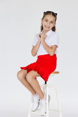 Red Pleated Sports Skirt