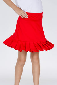 Red Pleated Sports Skirt