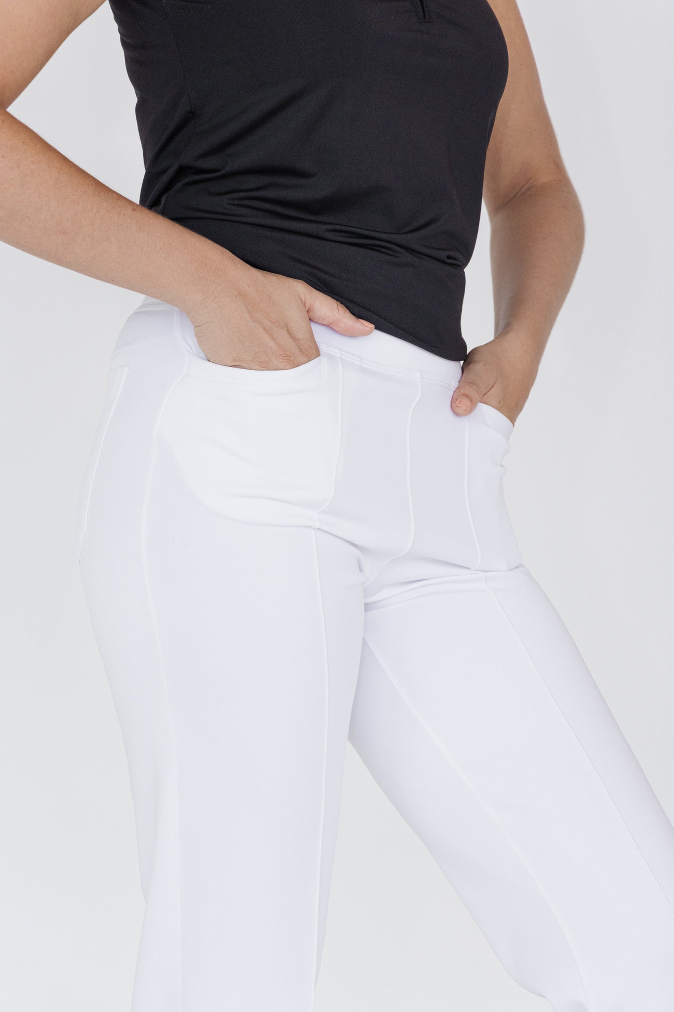 White Stretch Sports Pants