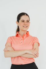 Polo Golf Dry Dama Coral - Playera Deportiva con Protección UV