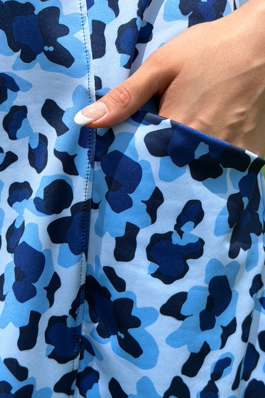 Vestido Deportivo de Golf Estampado Azul para Dama con Lycra
