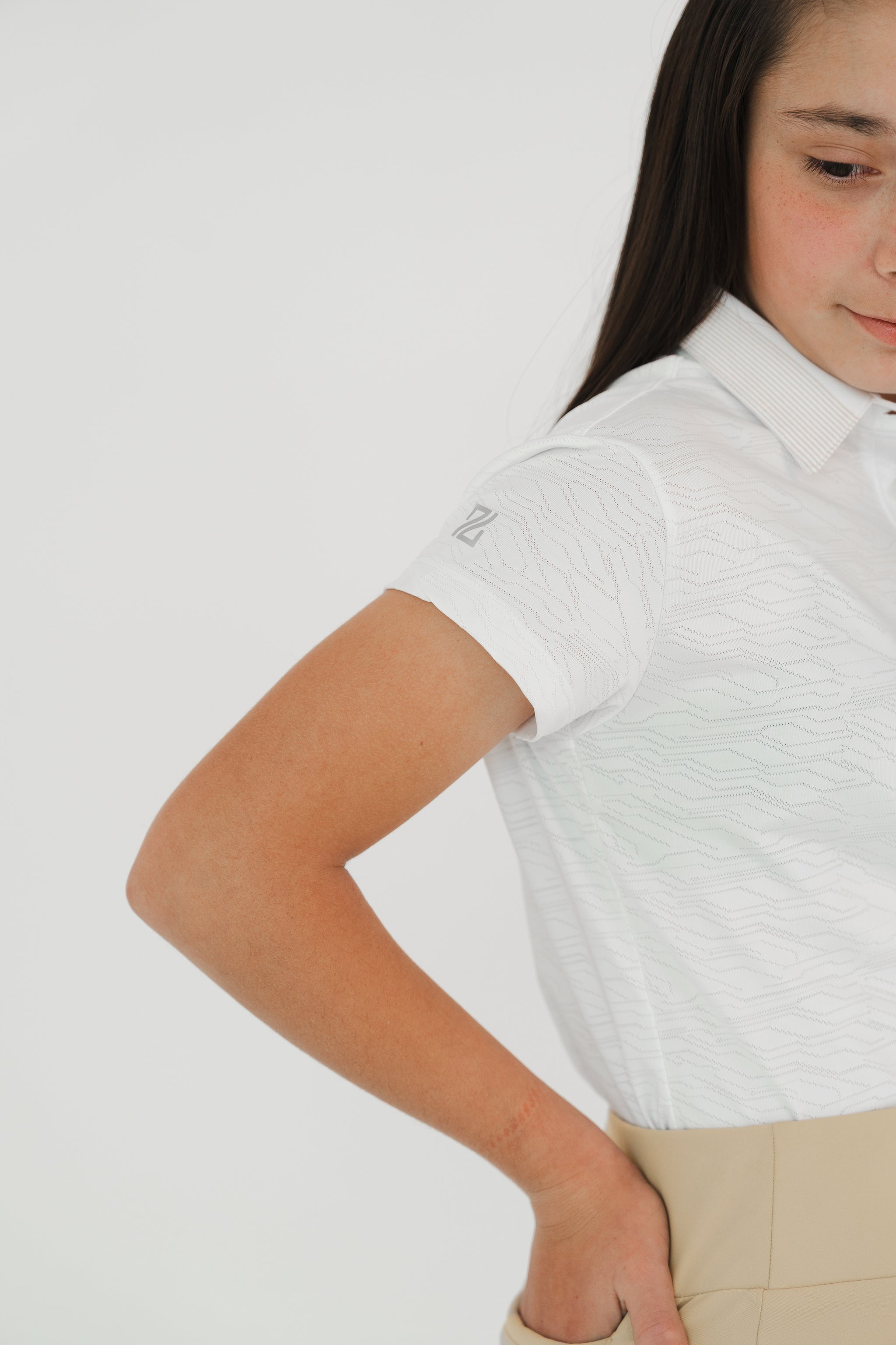 conjunto elegante niña golf tono nude