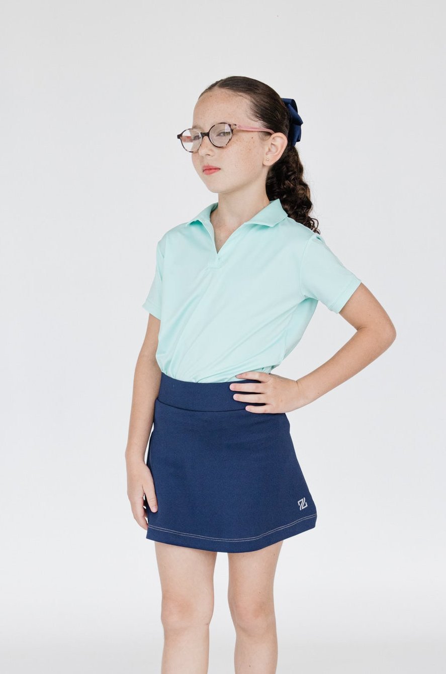 Falda de golf para niña azul marino con short interior lycra dryfit – Zendra México